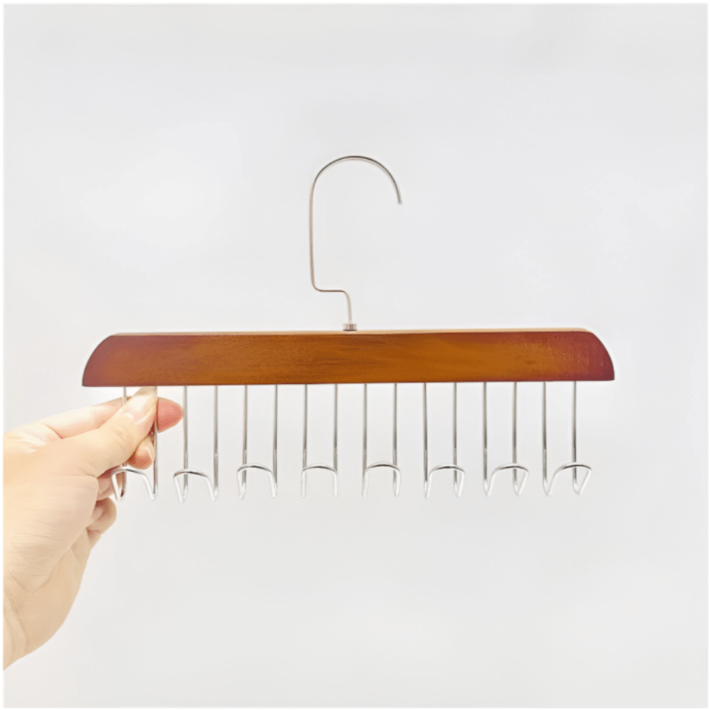 קולב עץ רב-שימושי עם 8 ווים