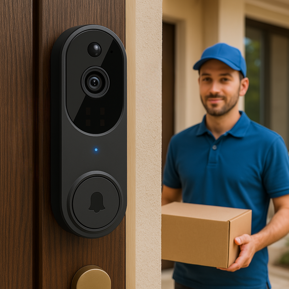 SafeDoorbell - פעמון דלת WiFi עם מצלמת HD דו־כיוונית וראיית לילה