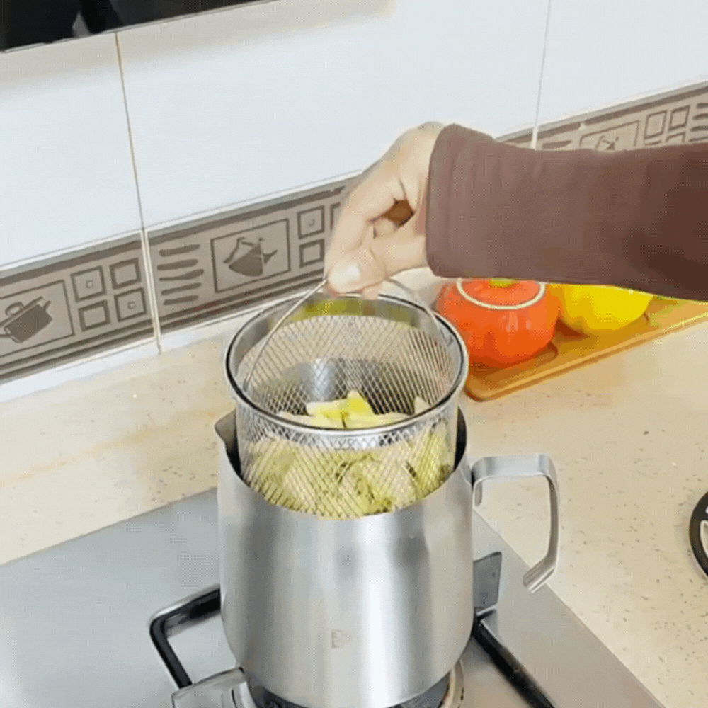 סיר טיגון וסינון שמן 2 ב-1