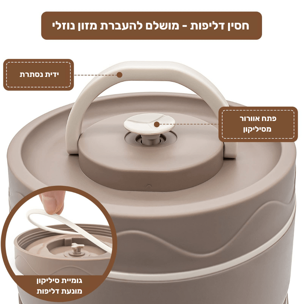 לאנצ' בוקס - סט קופסאות אוכל תרמי - נירוסטה