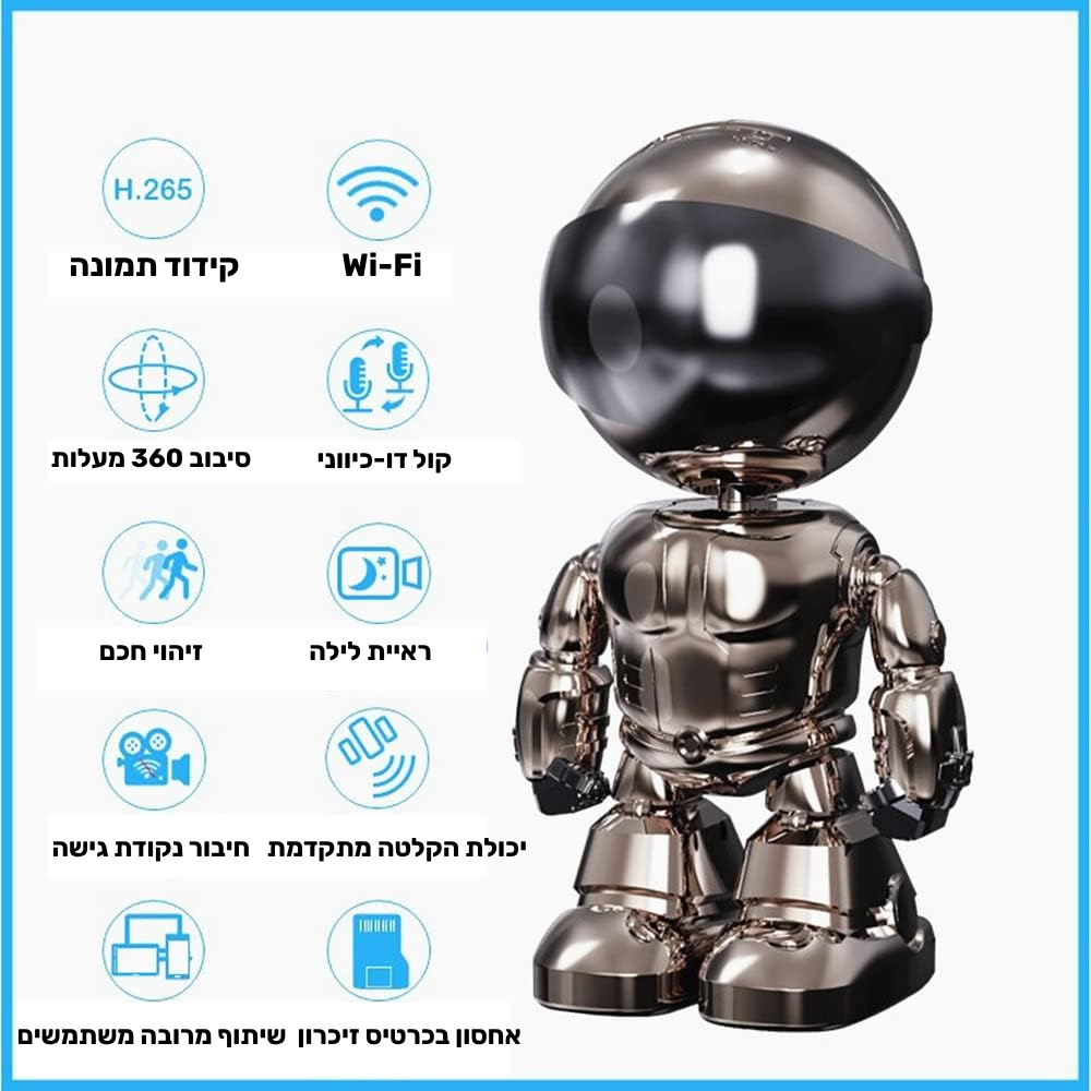 GuardianCam - מצלמת WiFi חכמה עם מיקרופון וזיהוי תנועה