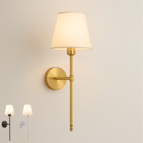 מנורת קיר בעיצוב אלגנטי עם נורה נטענת ושלט