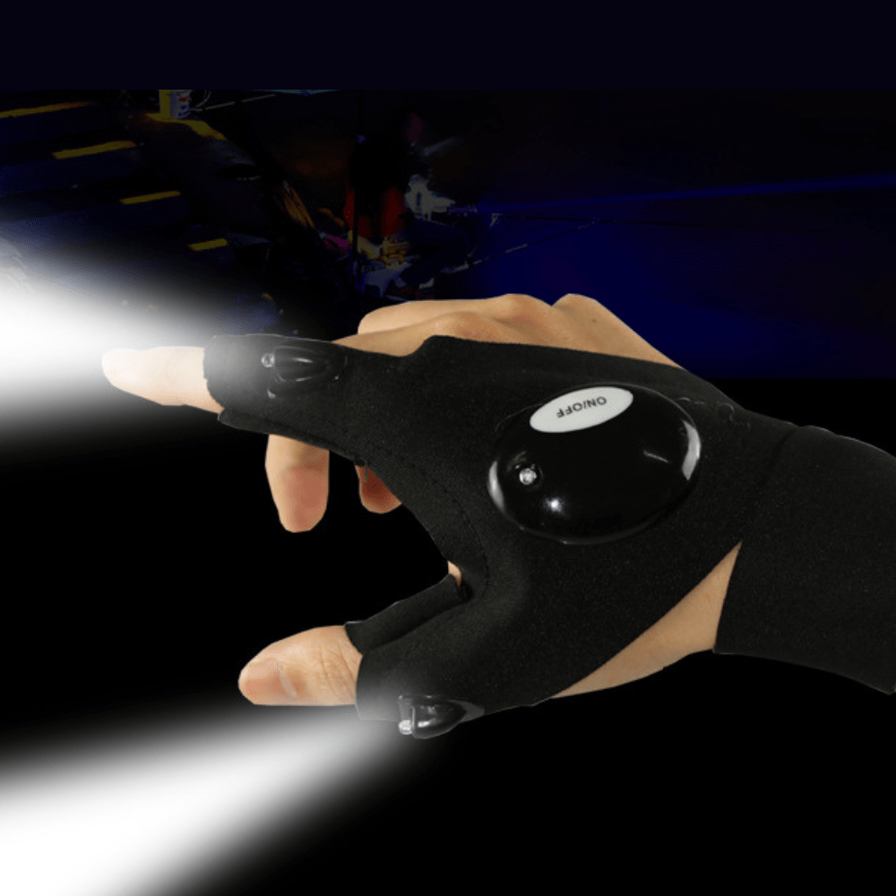 כפפות עם תאורת LED מובנית