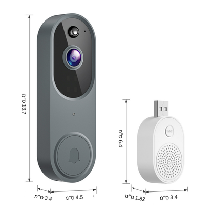 SafeDoorbell - פעמון דלת WiFi עם מצלמת HD דו־כיוונית וראיית לילה