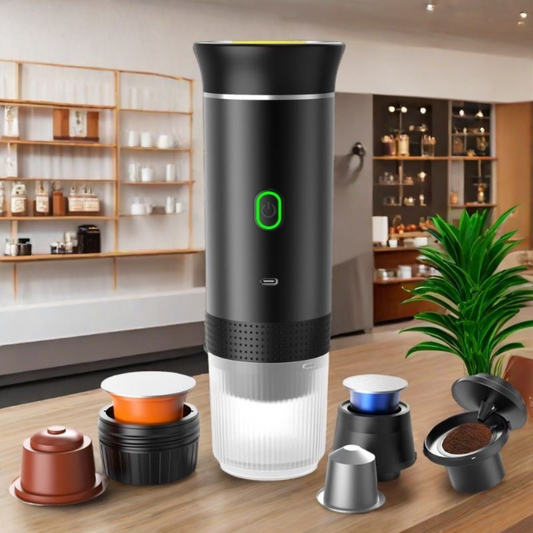 מכונת קפה ניידת עם טעינת USB-C
