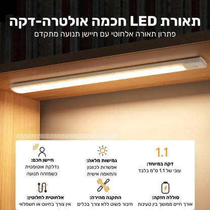 תאורת LED אלחוטית עם חיישן תנועה