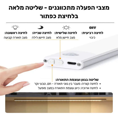 תאורת LED אלחוטית עם חיישן תנועה