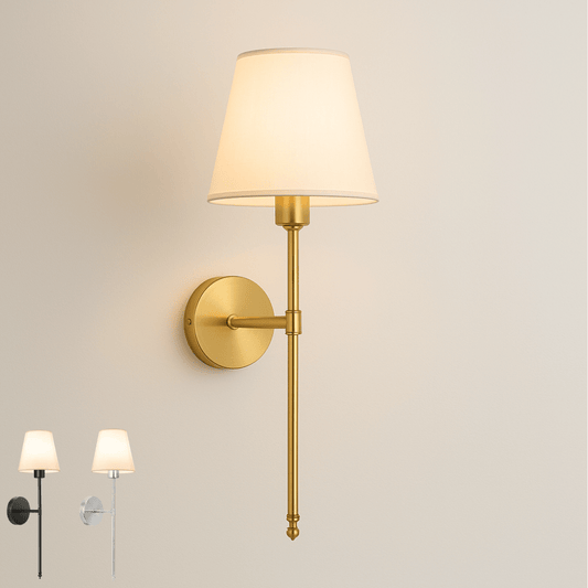 מנורת קיר בעיצוב אלגנטי עם נורה נטענת ושלט