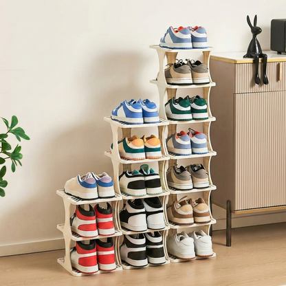 מדף שלבים קומפקטי לנעליים בהרכבה מהירה