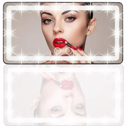 GlamLight Pro - מראת איפור LED נטענת למגן השמש ברכב