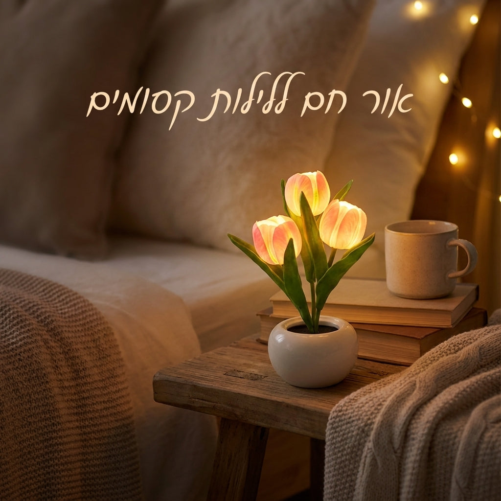 BloomLight - מנורת לילה LED דקורטיבית בעיצוב פרחוני מוארת